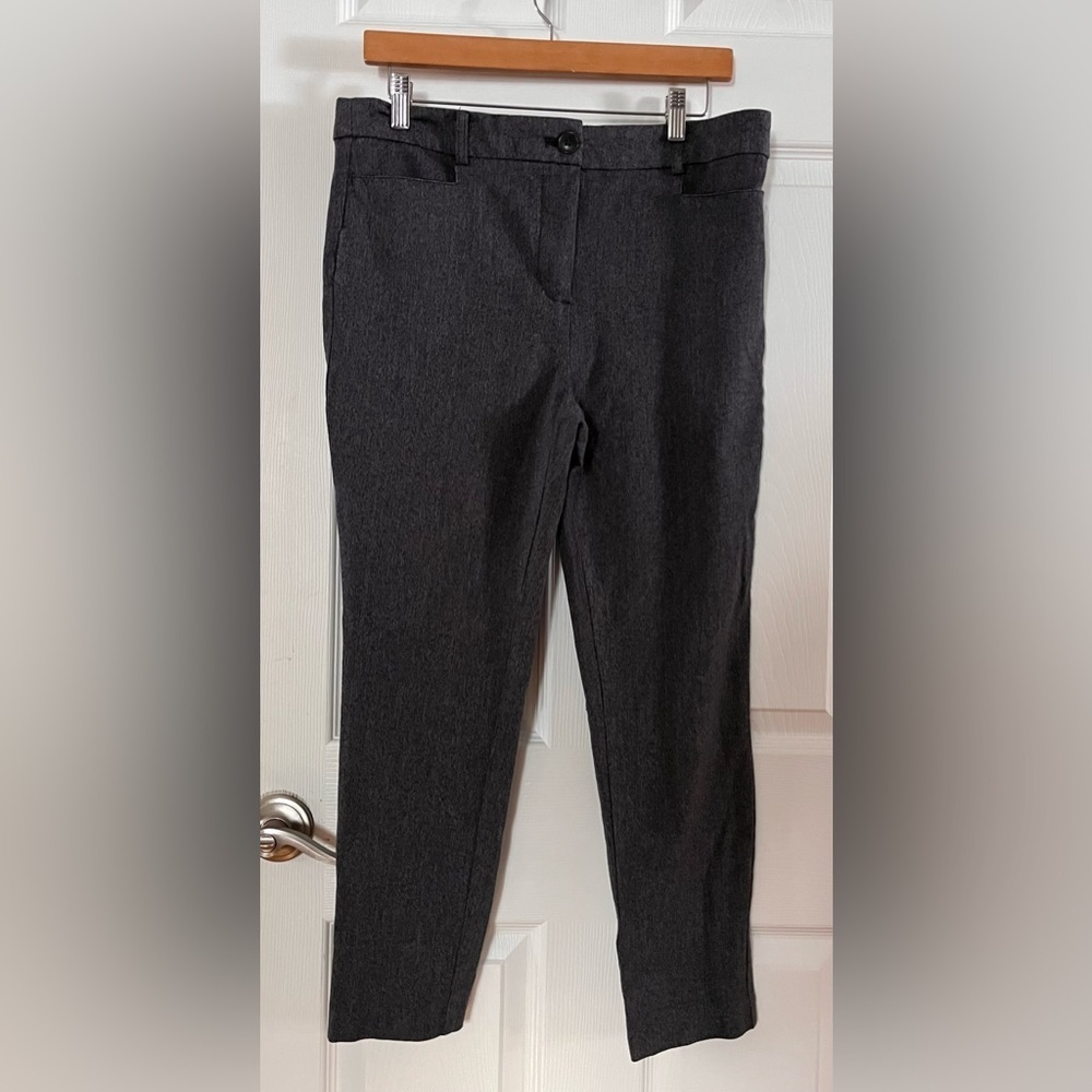 LOFT “The Sutton” Dark Gray Ankle Length Skinny Trousers Size 10 - Picture 2 of 7